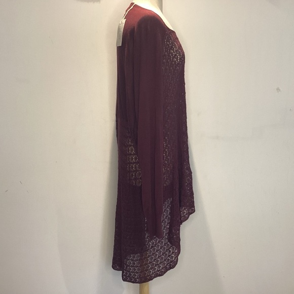 GRACE & LACE OPEN KNIT LIGHT WEIGHT TWO FIT KNIT CARDIGAN One size fits most NWT - Picture 6 of 11